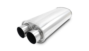 Vibrant 10539 Streetpower Oval Muffler 3.0in Dual Inlet/Outlet 18in Body Length