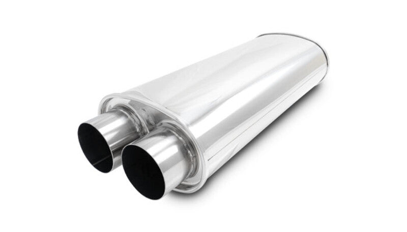 Vibrant 10539 Streetpower Oval Muffler 3.0in Dual Inlet/Outlet 18in Body Length