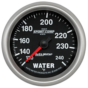 AutoMeter 7632 AutoMeter Gauge Water Temp 2-5/8in. 120-240 Deg. F Mechanical Sport-Comp II