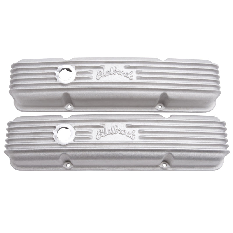 Edelbrock 41439 Valve Cover Classic Series fits Chevrolet 1959-1986 262-400 CI V8 w/ Breather Holes Satin