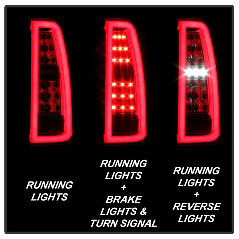 Spyder 5085085 fits Chevy 15-17 Tahoe / Suburban LED Tail Lights - Red Clear (A
