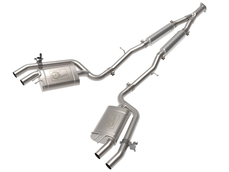 AFE 49-37034  XV 3in to Dual 2-1/2in 304 SS Cat-Back Exhaust w/ Cut-Out 18-21 f