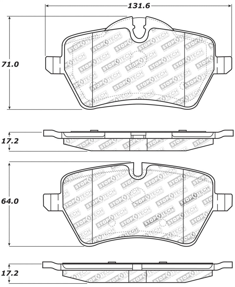 Stoptech 309.1204 Performance 06-09 Mini Cooper/Cooper S Front Brake Pads