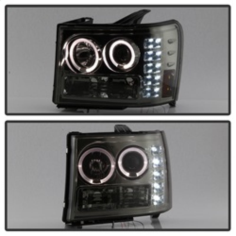 Spyder 5010629 fits GMC 07-13 Sierra 1500/2500/3500 Projector Headlights LED Ha