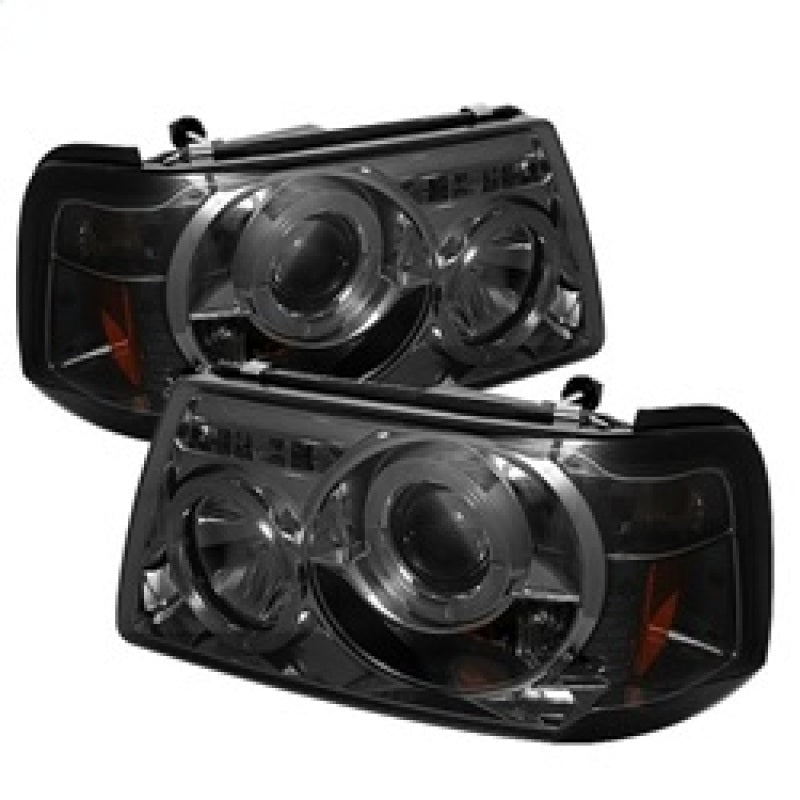 Spyder 5010513 fits Ford 01-11 Ranger 1PC Projector Headlights LED Halo LED Smk