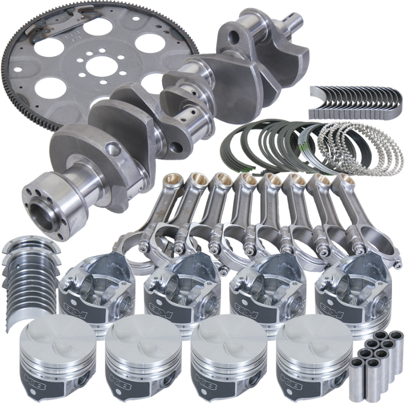 Eagle B13101L04053 fits Chevy 305 1Pc 3.480in Crank 5.700in I-Beam Rods 3.776in Pistons 153 Tooth FP Balanced Assembly