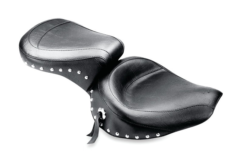 Mustang 75511 Harley FX/FL Wide Touring 1PC Seat w/Studs - Black