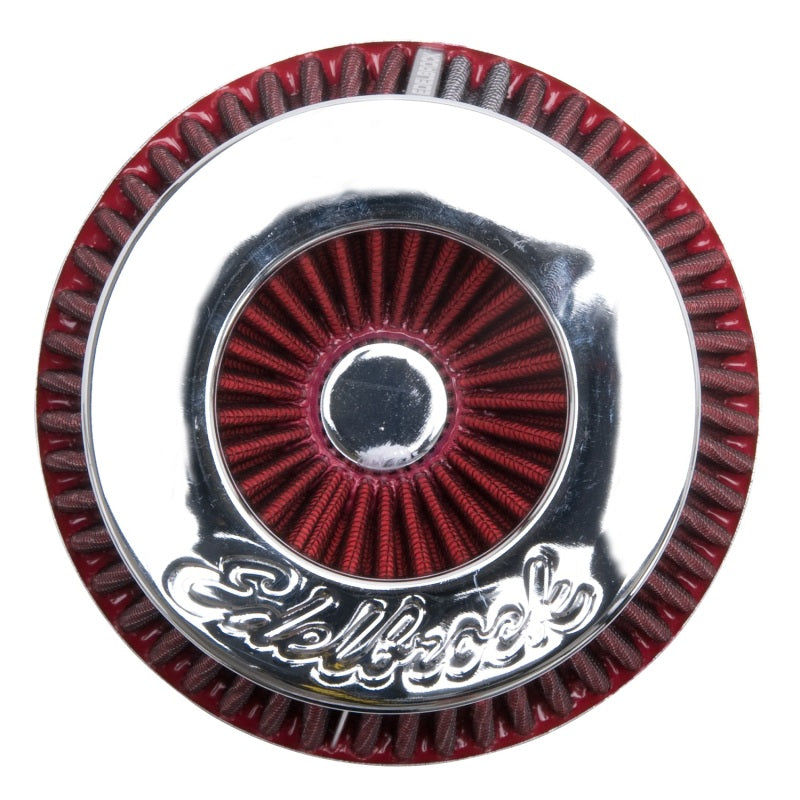 Edelbrock 43611 Air Filter Pro-Flo Series Conical 3 7In Tall Red/Chrome