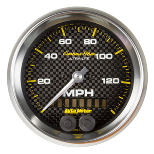 AutoMeter 4780 Autometer Ultra-Lite Carbon Fiber 3-3/8in 140 MPH In-Dash Full Sweep GPS Speedometer