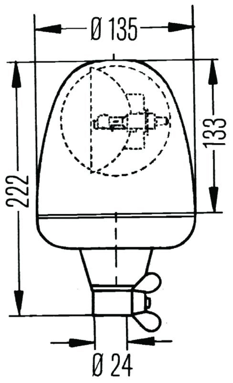 Hella 6846011 Rotating Lamp H 24V Yellow Mgs24 2Rl