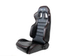 NRG RSC-208-1L RSC-208-1L/R Reclinable Racing Seats Black Leather w/ Logo Red