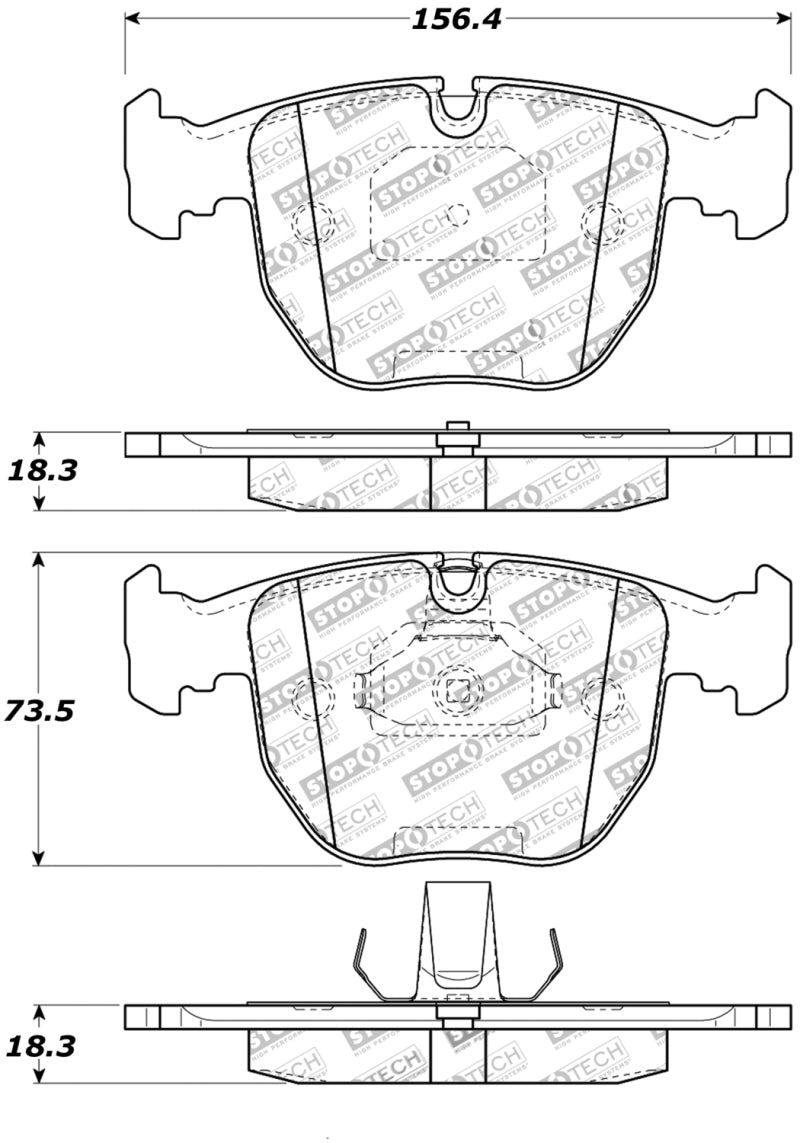 Stoptech 308.0681 Street Touring 00-04 BMW M5 E39 / 00-06 X5 Front Brake Pads