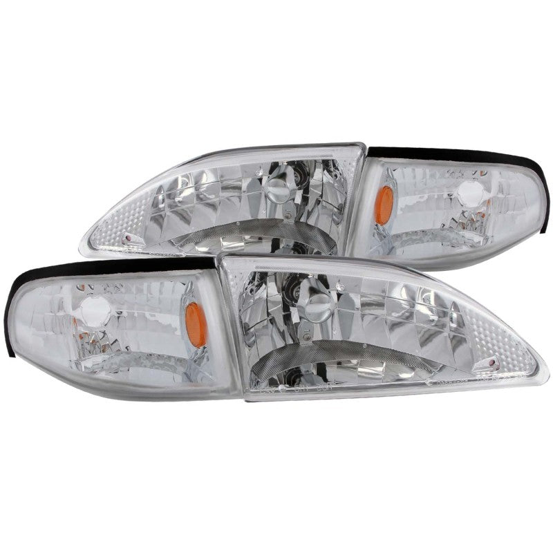 ANZO 121262 1998 fits Ford 94-19 Mustang Crystal Headlights Chrome