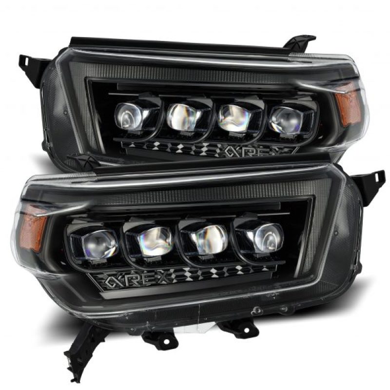 AlphaRex 880758 fits Toyota 10-13 4Runner NOVA LED Proj Headlights Plank Style Alpha Black w/Seq Signal/DRL