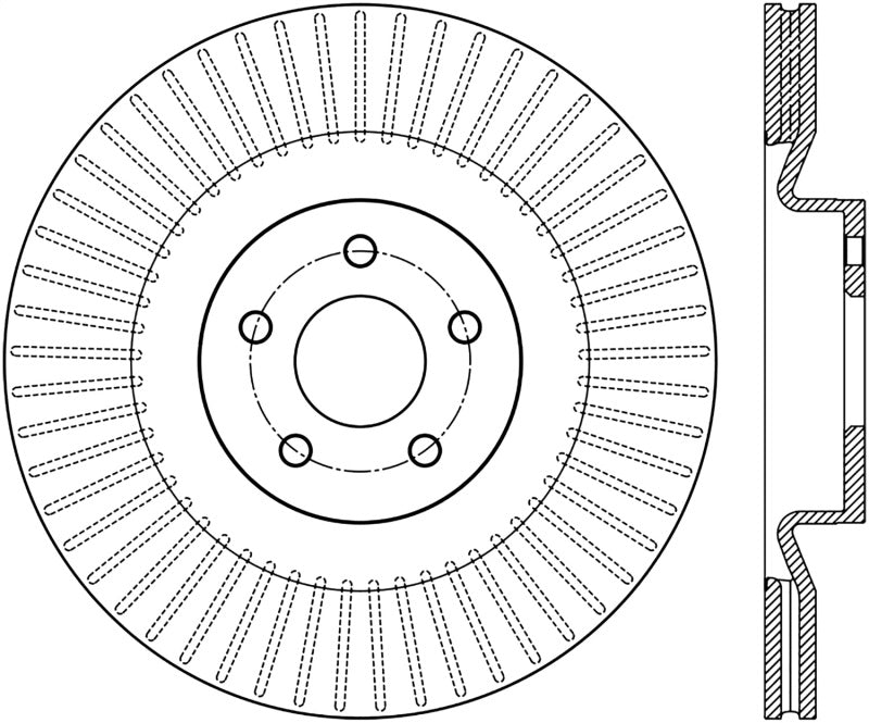 Stoptech 126.61124CSL Sport Slotted 16-18 Ford Focus RS Front Left CRYO Rotor