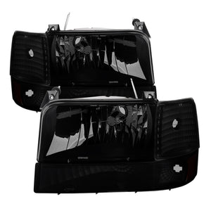 9030314 Xtune fits Ford 92-96 F150 Headlights w/Corner Bumper 6pcs Amber- Blac