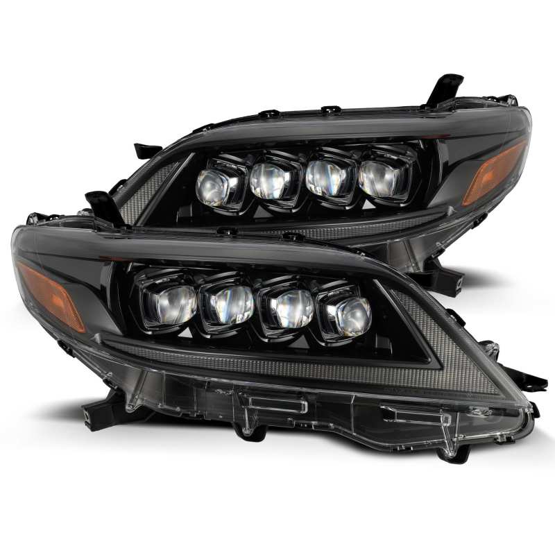 AlphaRex 880767 fits Toyota 11-21 Sienna LUXX LED Proj Headlights Plank Style Alpha Black w/Seq Signal/DRL