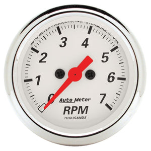 AutoMeter 1397 Autometer Arctic White 2-1/16in 7k RPM In-Dash Tachometer