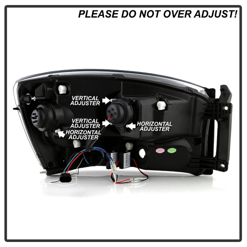 Spyder 5088178 fits Dodge 06-08 Ram 1500 LED Headlights - Black PRO-YD-DR06PL-B