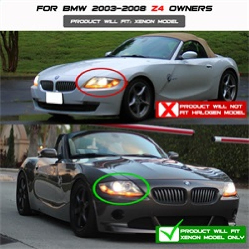 SPYDER 5029676 fits BMW Z4 Projector Headlights Xenon/HID Model LED Halo Black