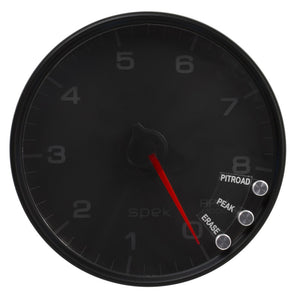 AutoMeter P23832 Autometer Spek-Pro Gauge Tachometer 5in 8K Rpm W/Shift Light & Peak Mem Black/Black
