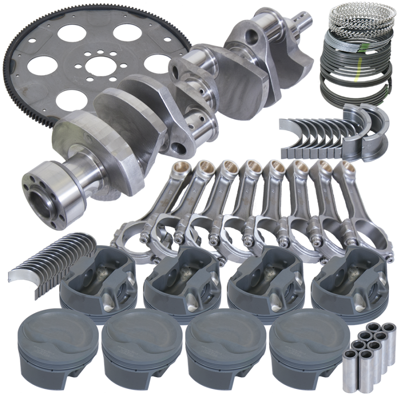 Eagle B13052L06053 fits Chevy 350 1Pc 3.750in Crank 6.000in I-Beam Rod 4.060in Pistons 153 Tooth FP Balanced Assembly