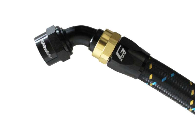 GReddy 12801060 AN10 60 DEGREE HOSE END SWIVEL BLACK/GOLD ANODIZED