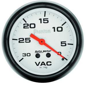 AutoMeter 5884 Autometer Phantom 2 5/8in Phantom Mechanical Vacuum Gauge