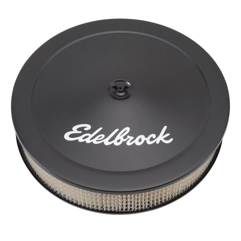 Edelbrock 1223 Air Cleaner Pro-Flo Series Round Steel Top Paper Element 14In Dia X 3 75In Dropped Base