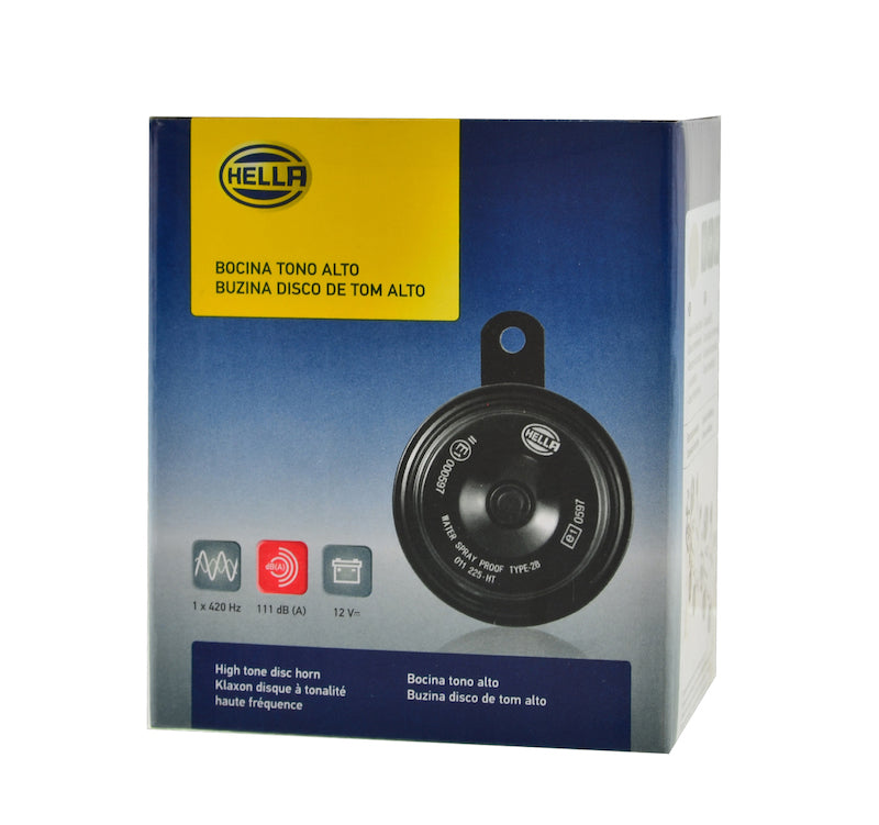 Hella 11225102 Horn Bx Blk Disc Ht 77Mm 12V Univ