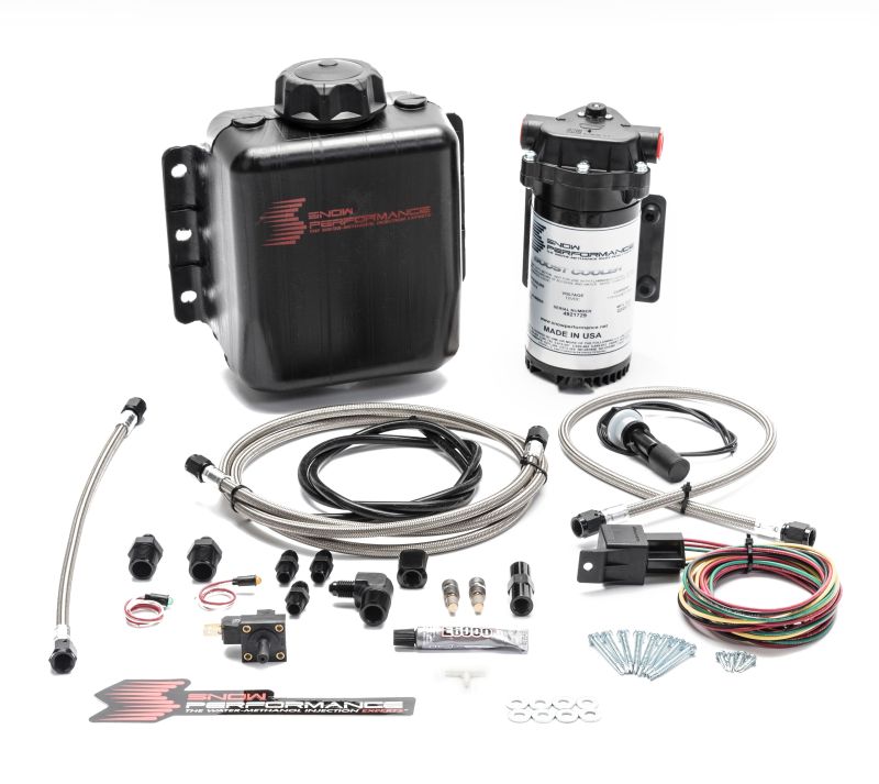 Snow Performance SNO-201-BRD Stg 1 Boost Cooler F/I Water Injection Kit (Incl. SS Braided Line and 4AN Fittings)