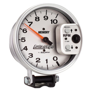 AutoMeter 233907 AutoMeter Gauge Tachometer 5in. 10K RPM Pedestal W/ Peak Memory Silver Auto Gage