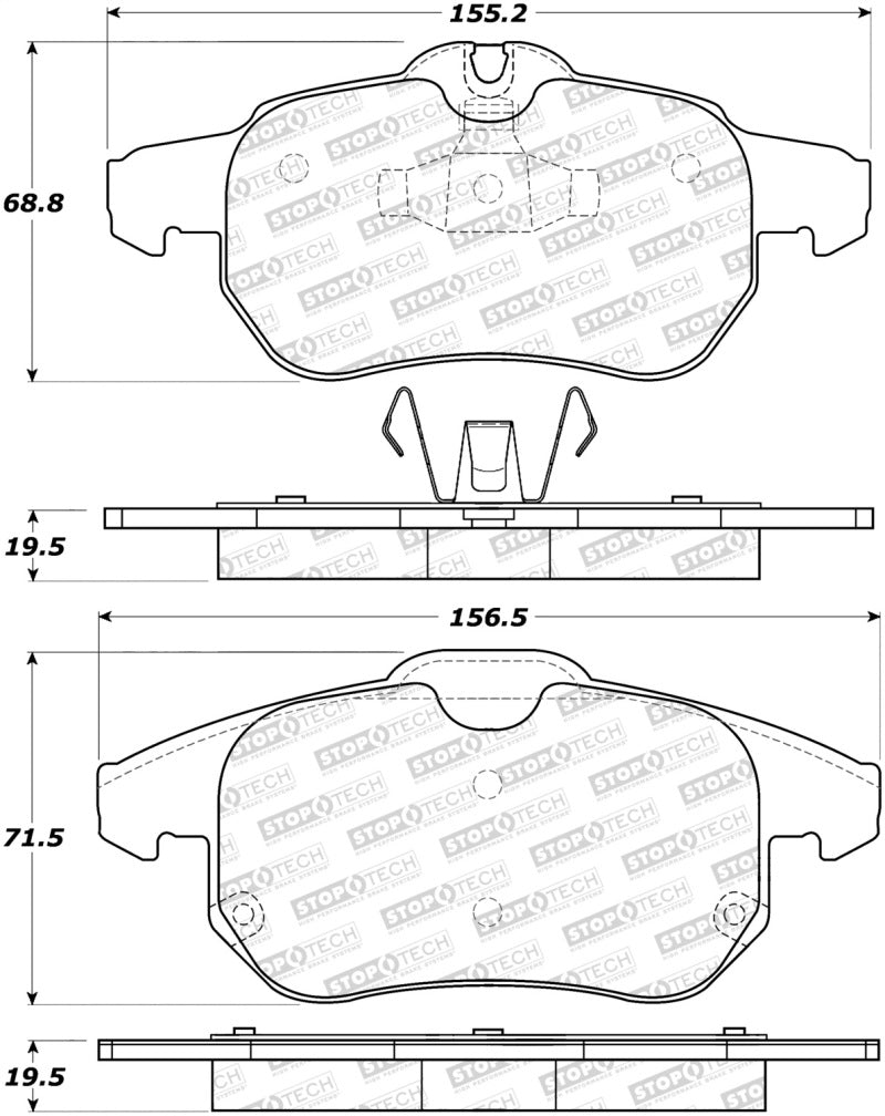 Stoptech 308.09722 Performance 03-05 Saab 9-3 Front Brake Pads