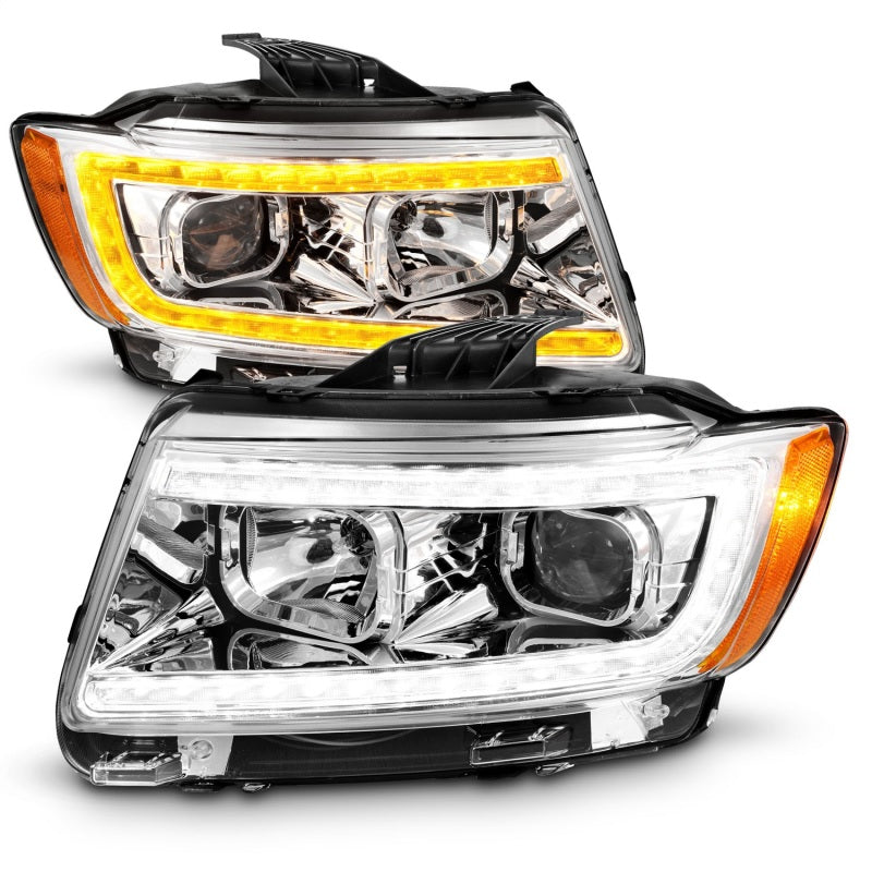 ANZO 111569 fits Jeep 11-13 Grand Cherokee (Factory Halogen Only) Projector Headlights w/Light Bar Swchbk Chrome