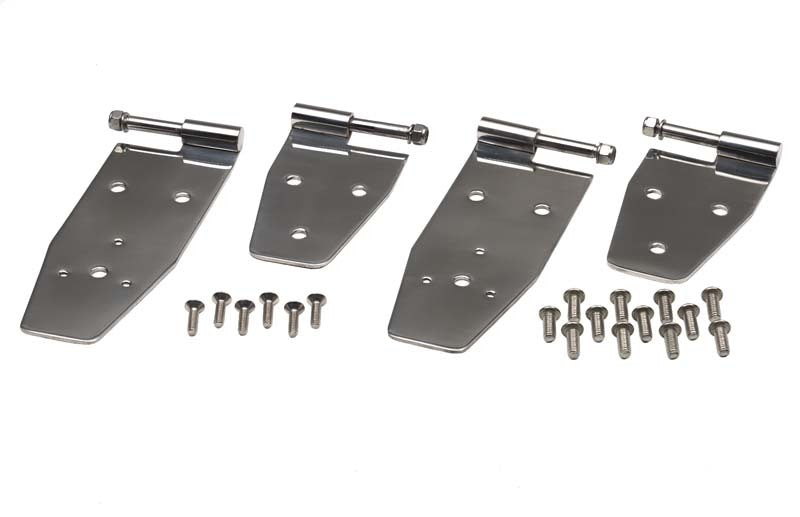 Kentrol 30469 fits Jeep 94-95 Wrangler YJ Hardtop Door Hinge Set 4 Pieces - Polished Silver