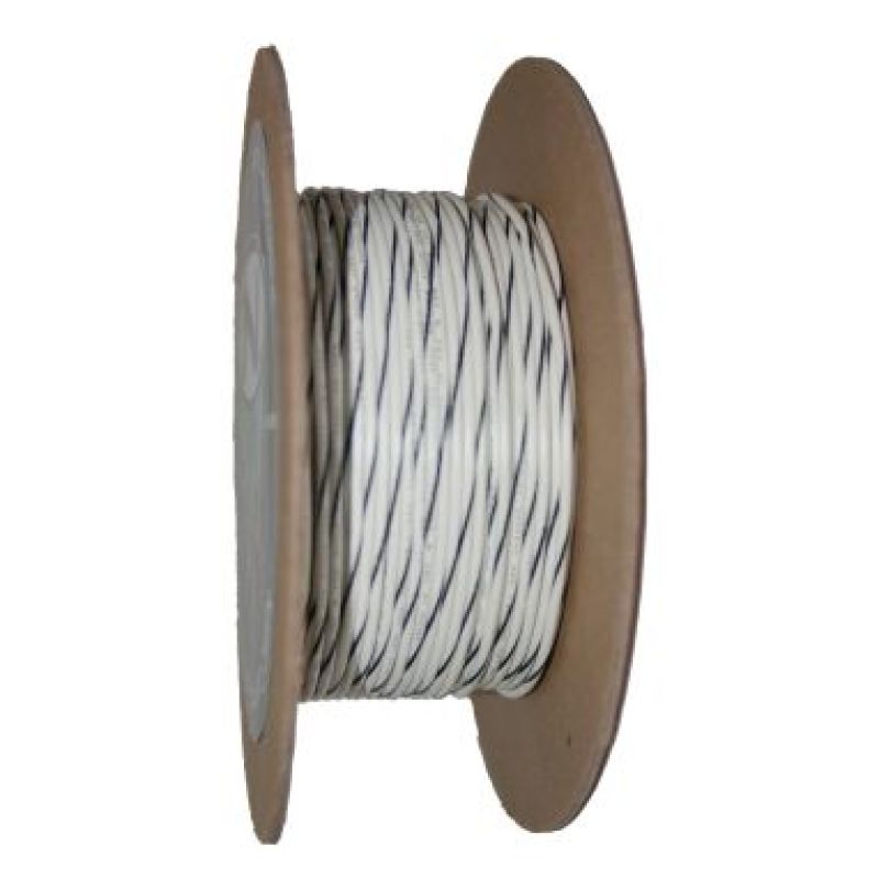 NAMZ NWR-90-100 OEM Color Primary Wire 100ft. Spool 18g - White/Black Stripe