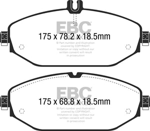 EBC UD1794 15+ fits Mercedes-Benz C300 (W205) 2.0 Turbo Ultimax2 Front Brake Pads