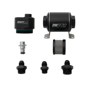 DeatschWerks 8-FFR-070-010K-6 DWFFR-X 70mm Billet Fuel Filter Regulator - 10 Micron with 6AN Fittings