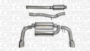 CORSA Performance 14858 Corsa 2008-2015 fits Mitsubishi Lancer Evolution X Sedan 2.0L Polished Sport Dual Rear Cat-Back Exhaust