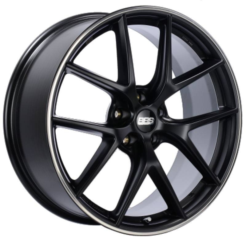 BBS CI2501BPO CI-R 19x10 5x112 ET25 Satin Black Polished Rim Protector Wheel -82mm PFS/Clip Required