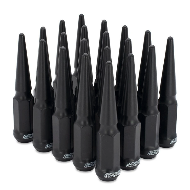 BLOX BXAC-00165-20 Racing Spike Forged Lug Nuts - Flat Black 14 x 1.50mm - Set of 20