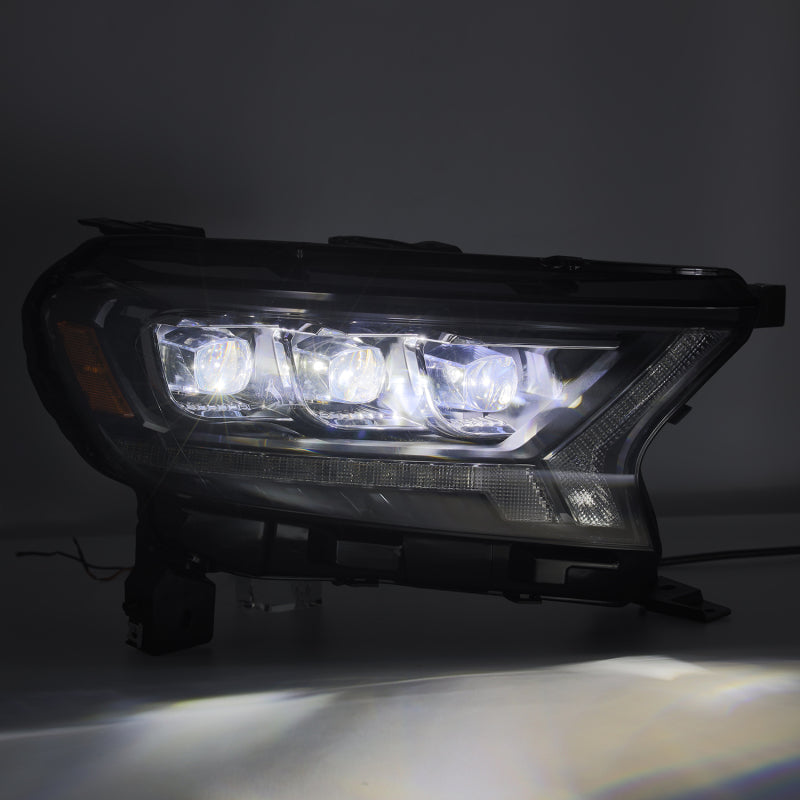 AlphaRex 880124 fits Ford 19-21 Ranger NOVA LED Proj Headlights Plank Style Black w/Activ Light/Seq Signal/DRL