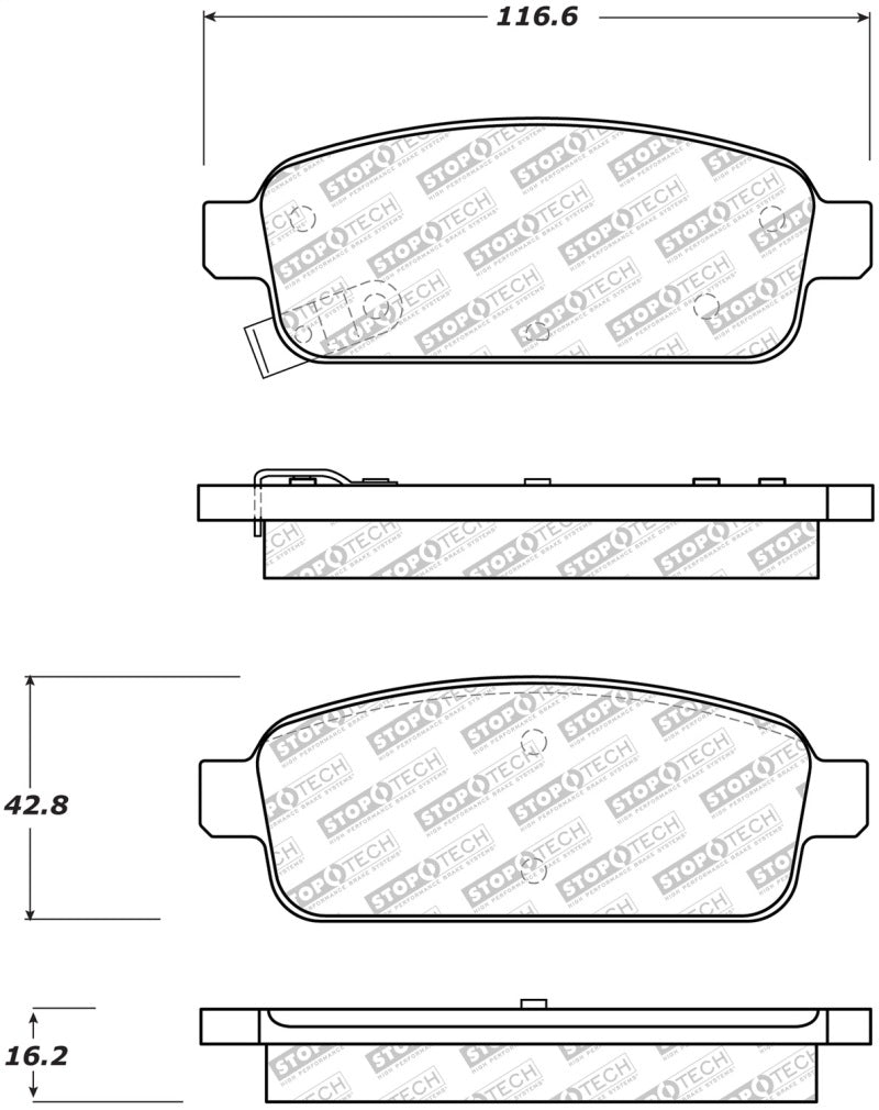 Stoptech 305.1468 Street Select Brake Pads - Rear