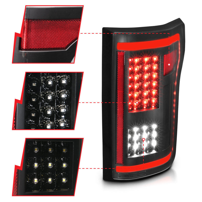 ANZO 311285 2017 fits Ford 15-20 F-150 LED Taillights Black