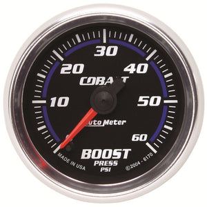 AutoMeter 6170 Autometer Cobalt 52mm 0-60 PSi Boost Gauge