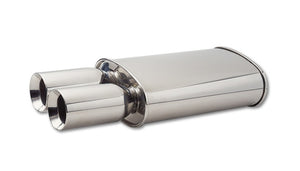 Vibrant 1040 Power Oval Muffler w/ Dual 3.5in Round Tips Straight Cut Beveled E