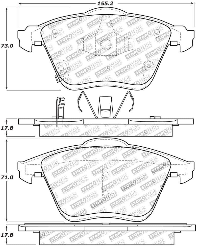 Stoptech 309.1186 Performance 06-07 Mazda 6 Front Brake Pads