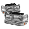 5069474 Xtune fits Chevy 00-06 TahOE Headlights w/ LED Bumper Lights Amber Chr