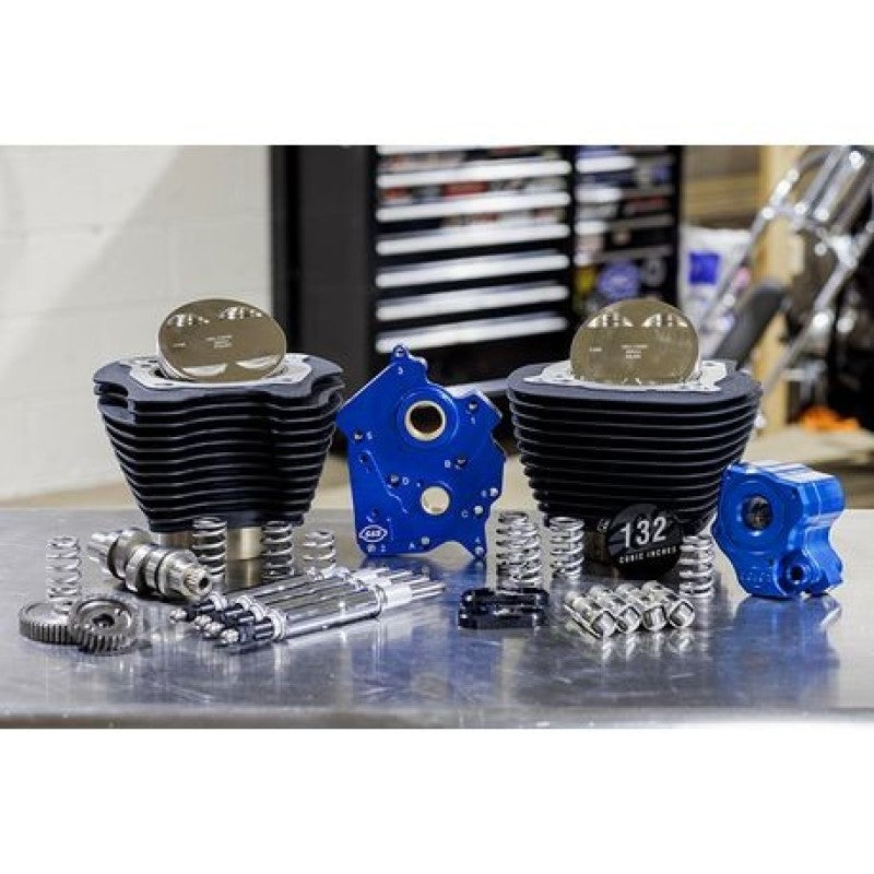 S&S 310-1234 Cycle 2017+ M8 132in Power Pack w/ Chrome Pushrod Tubes & Gear Driv