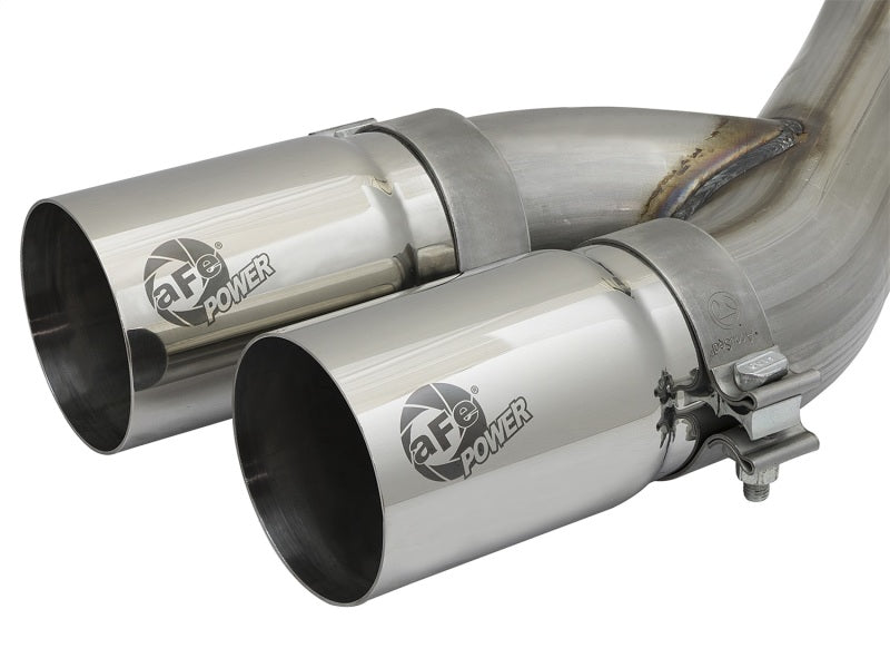 AFE 49-42057-P Rebel Series 3.5in 409 SS Cat Back Exhaust w/Pol Tips 14-17 fits